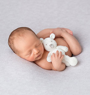 Newborn Photography Glasgow Baby with Teddy